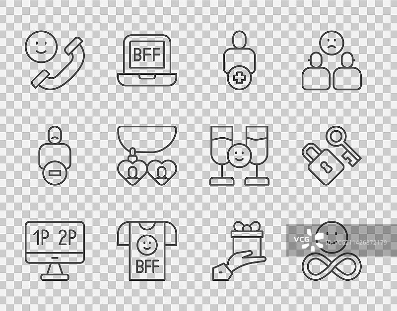 电脑显示器屏幕“友谊天长地久”线条组合图片素材