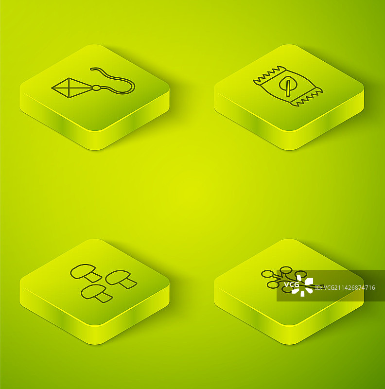 2.5D肥料袋蘑菇图标图片素材