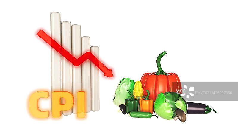 C4D渲染经济元素图标组合图片素材