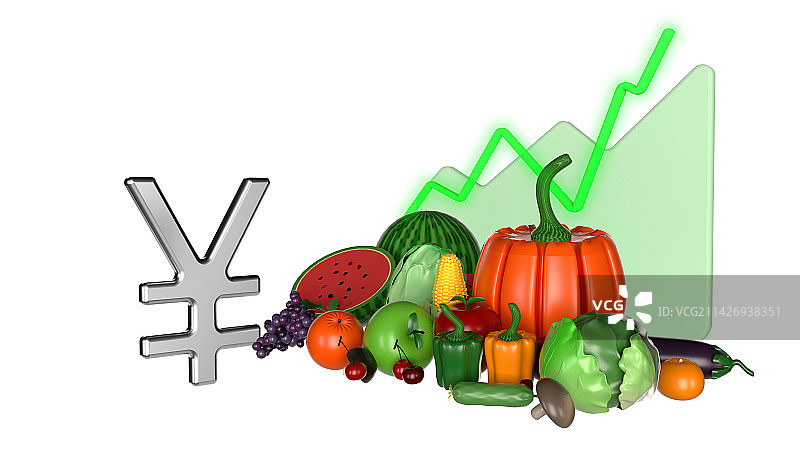 3d居民消费元素组合图片素材