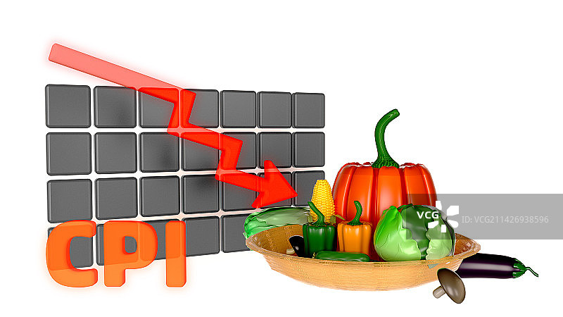 三维渲染的乡村经济图标组合图片素材