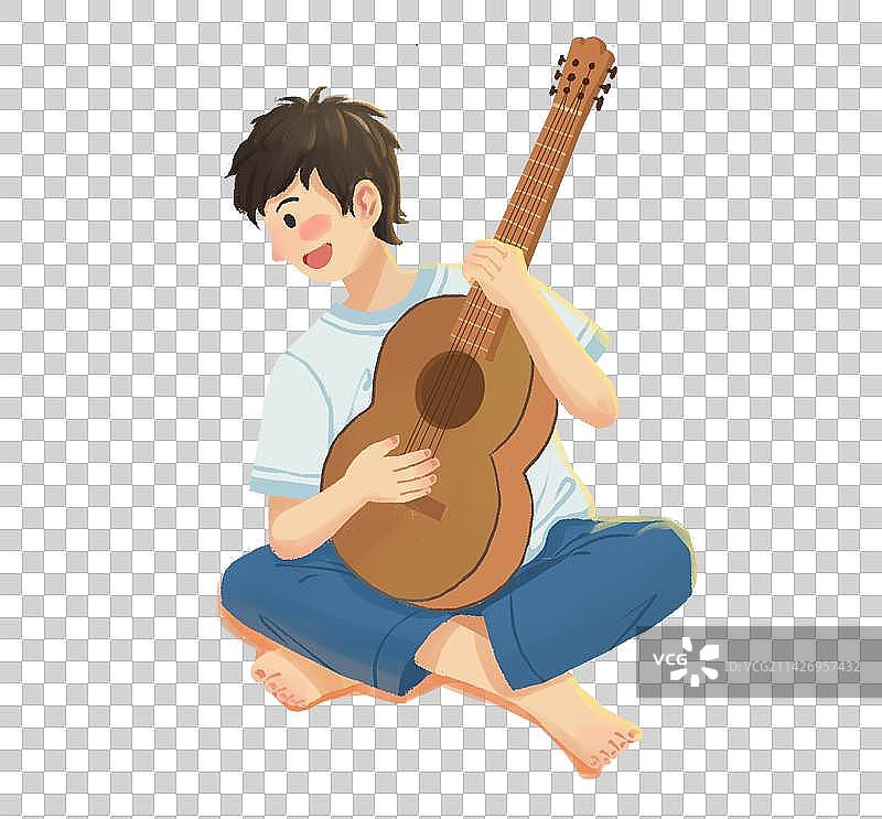 弹吉他的男生图片素材