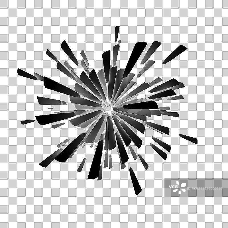 3D制作的辐射玻璃块图片素材