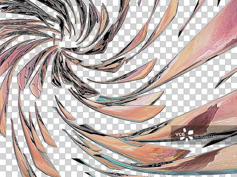 3D制作的辐射玻璃块图片素材