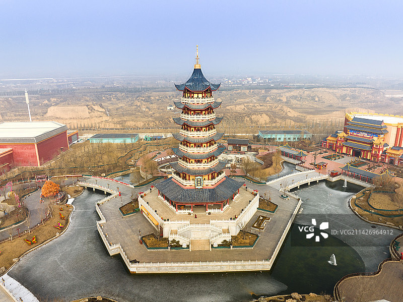 航拍山西省太原市曲阳县方特东方神画景区图片素材