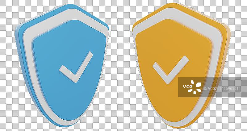 3D立体盾牌安全图标元素图片素材