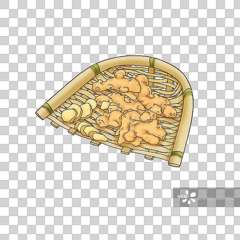 簸箕和生姜图片素材