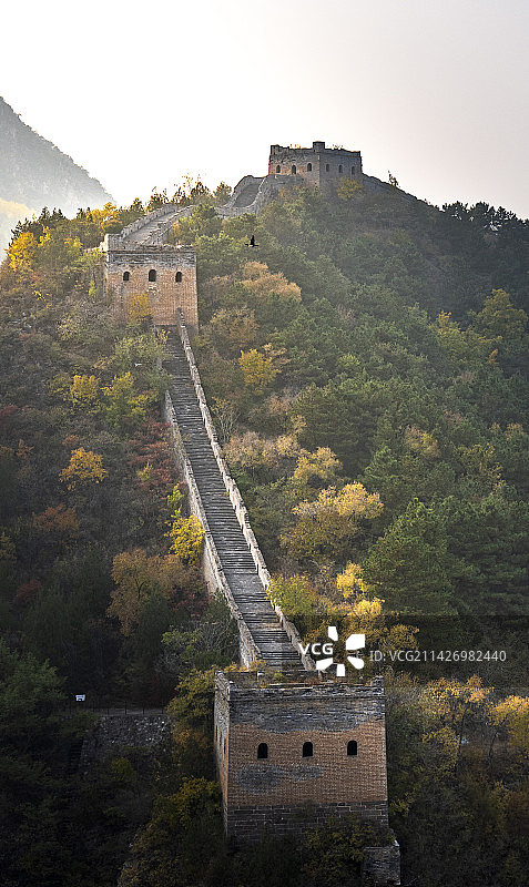 北京长城秋色古建筑五彩斑斓的长城宣传片图片素材