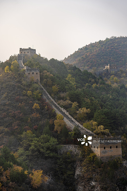 北京长城秋色古建筑五彩斑斓的长城宣传片图片素材