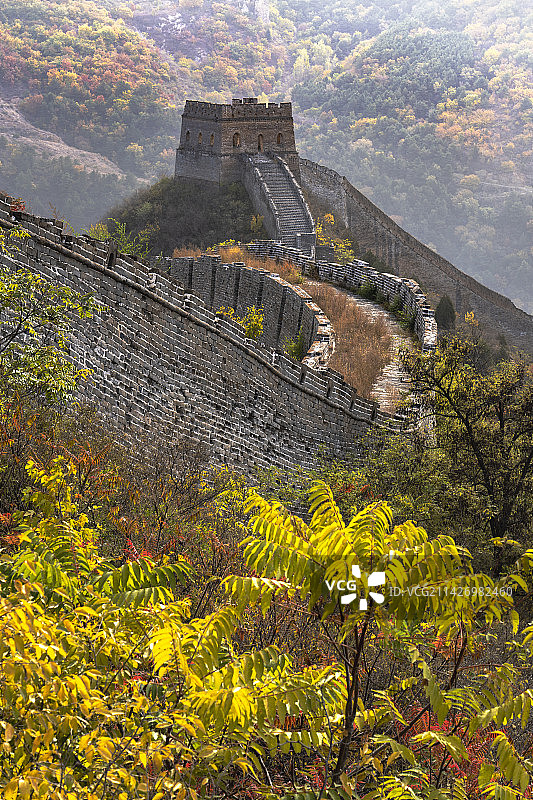 北京长城秋色古建筑五彩斑斓的长城宣传片图片素材