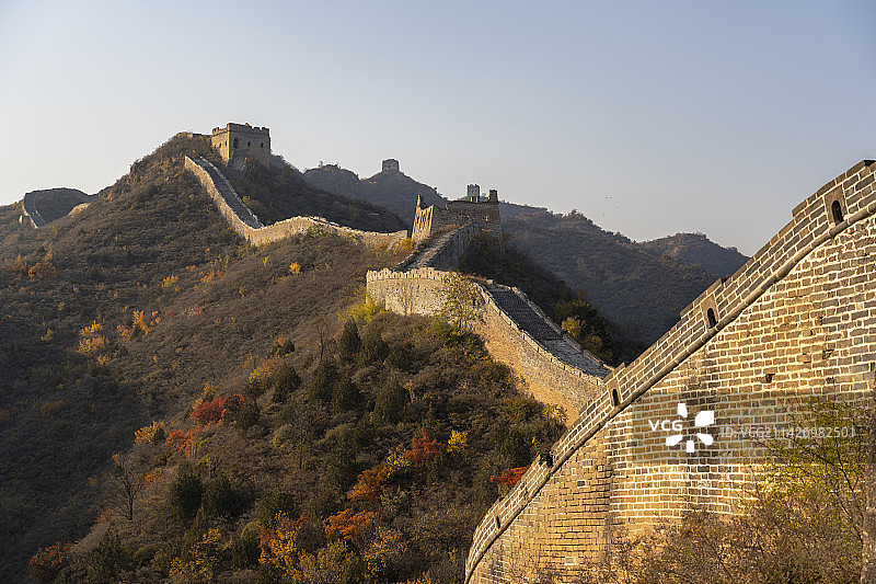 北京长城秋色古建筑五彩斑斓的长城宣传片图片素材