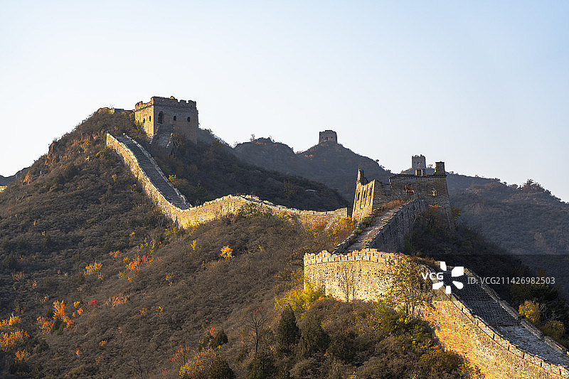 北京长城秋色古建筑五彩斑斓的长城宣传片图片素材