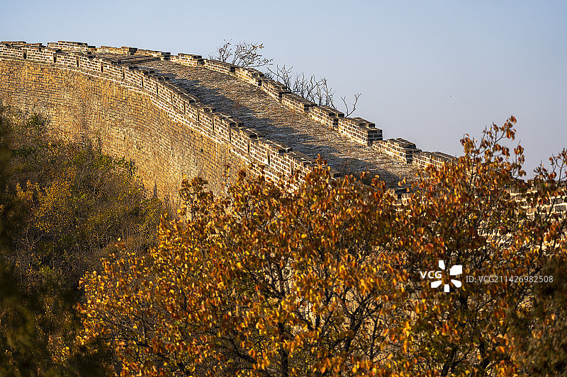 北京长城秋色古建筑五彩斑斓的长城宣传片图片素材