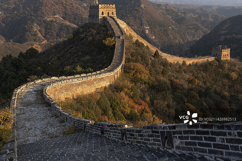 北京长城秋色古建筑五彩斑斓的长城宣传片图片素材