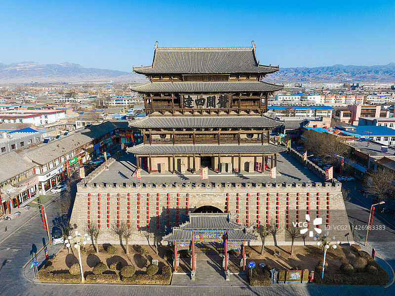 航拍山西省忻州市代县古城图片素材