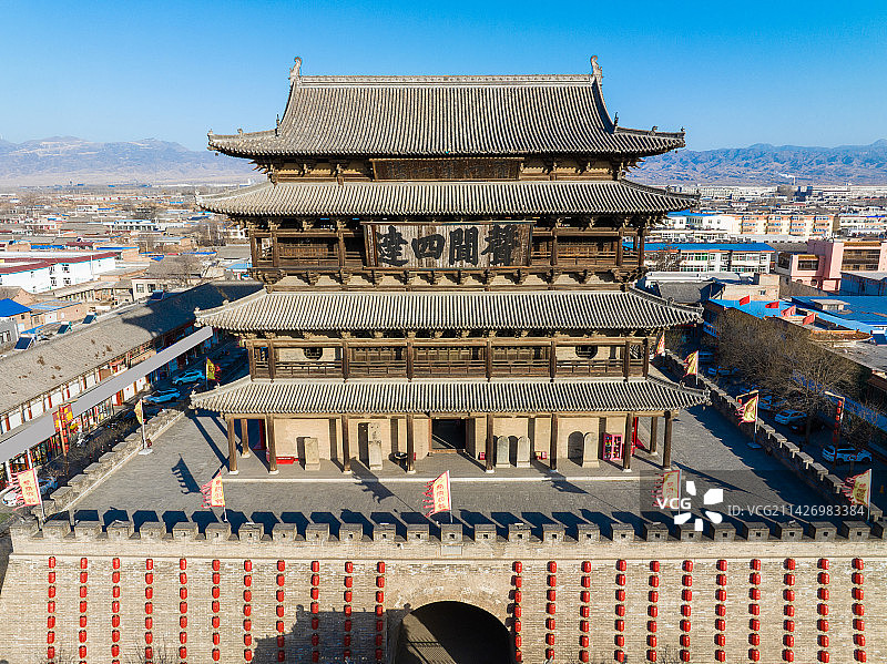 航拍山西省忻州市代县古城图片素材