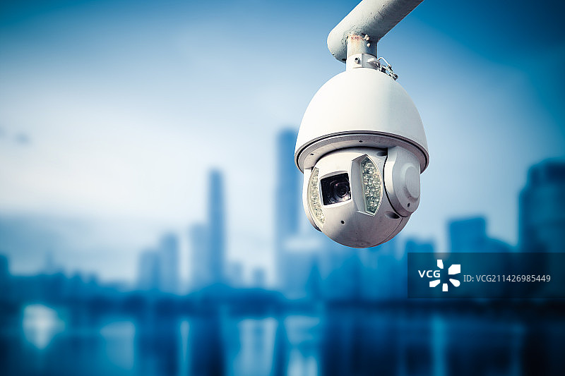 广州市中心一处电子监控探头图片素材