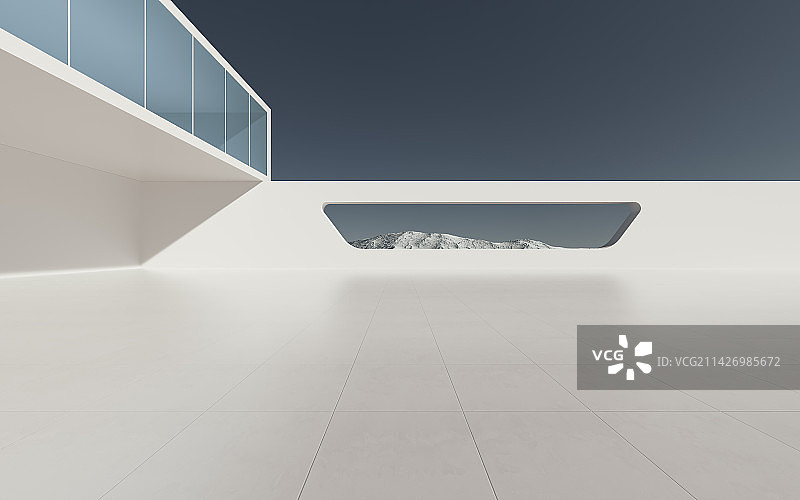 三维渲染现代建筑空间广场地面图片素材