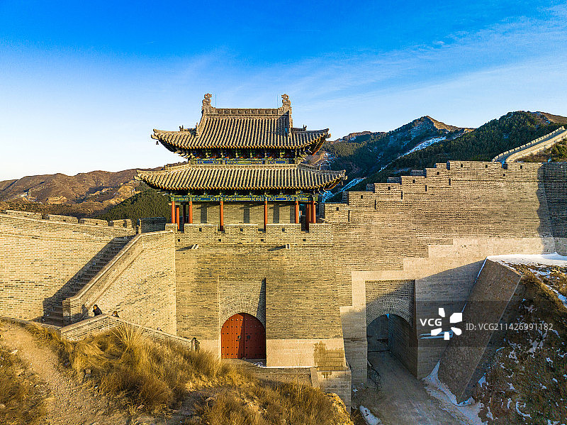 航拍山西省忻州市繁峙县平型关长城图片素材