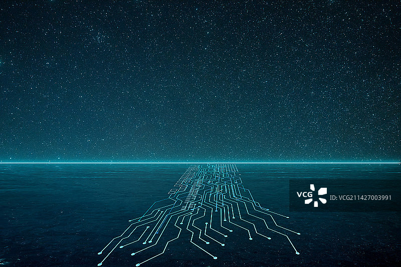 星空下的科技概念背景图图片素材