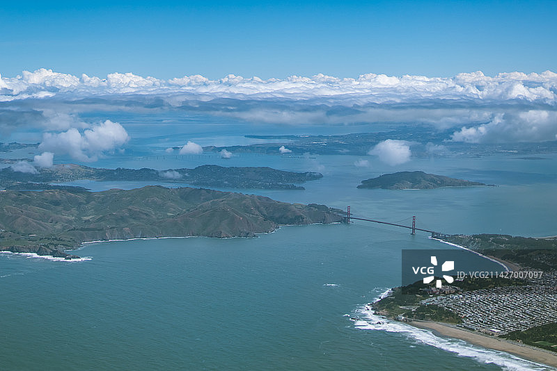 金门大桥航拍图片素材