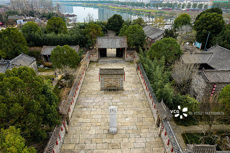 安徽阜阳市颍上县传统中国风古建筑图片素材