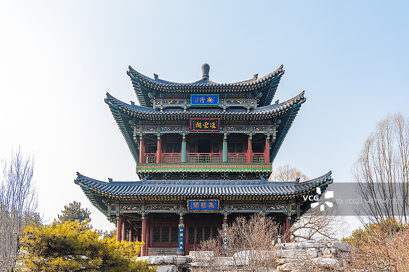 山西太原晋祠公园景观图片素材