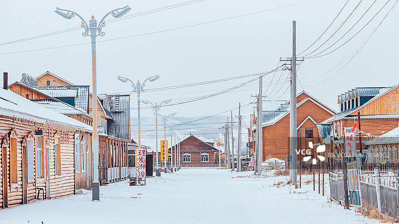 冬季的北方乡镇街道图片素材