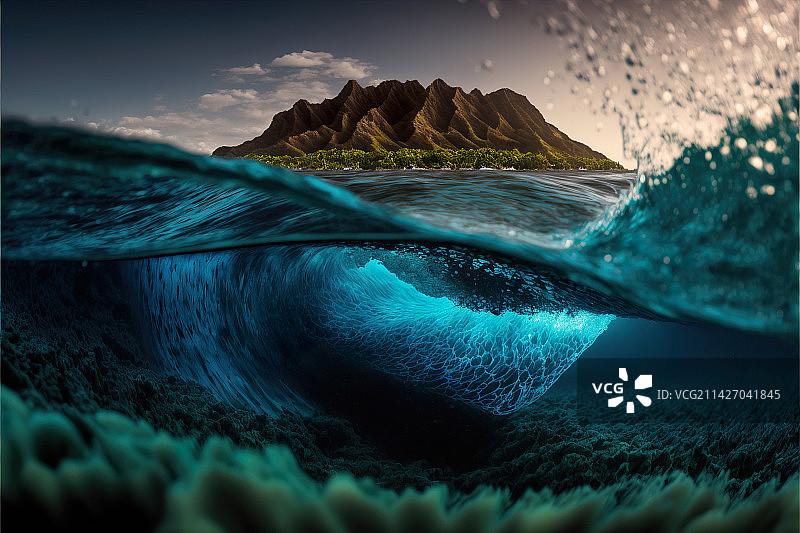 The waves and light海浪与光 2.0图片素材