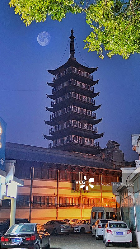 宝塔晓月图片素材