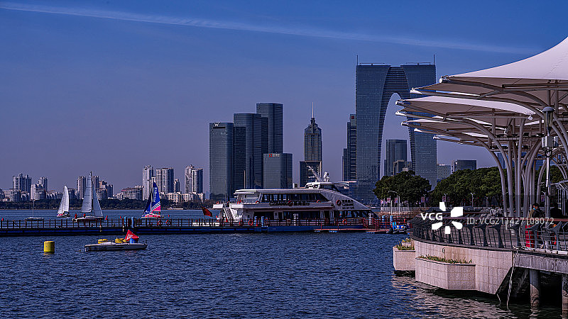 苏州金鸡湖图片素材