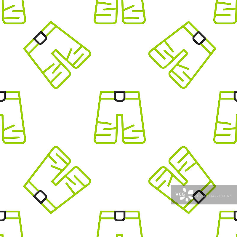 阔腿裤线条图标，独立无缝图案图片素材