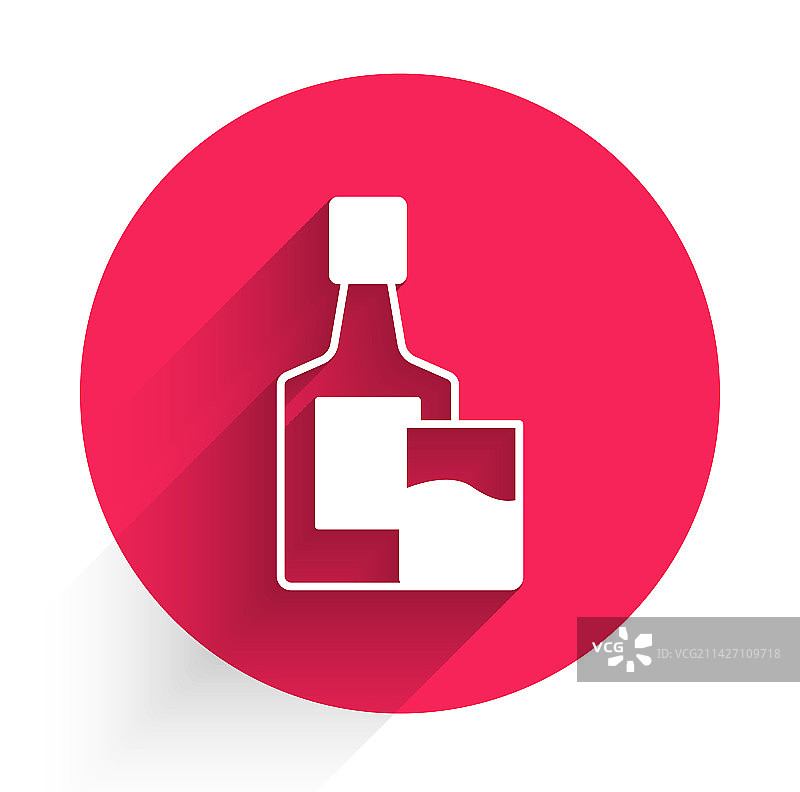 白色威士忌酒瓶和玻璃杯图标图片素材