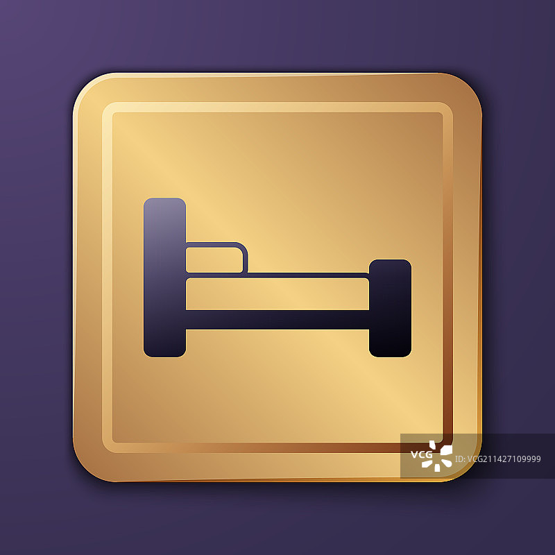 紫色背景上的紫色床图标图片素材