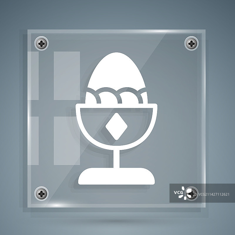 灰色背景上的白色鸡蛋图标图片素材