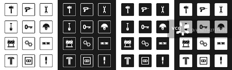 扳手、旧钥匙、铲子和锤子图片素材