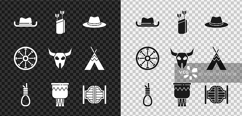 西部牛仔帽和箭筒图片素材