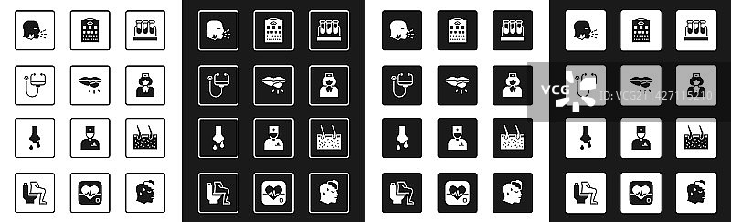 试管、血液、唇疱疹和听诊器图片素材