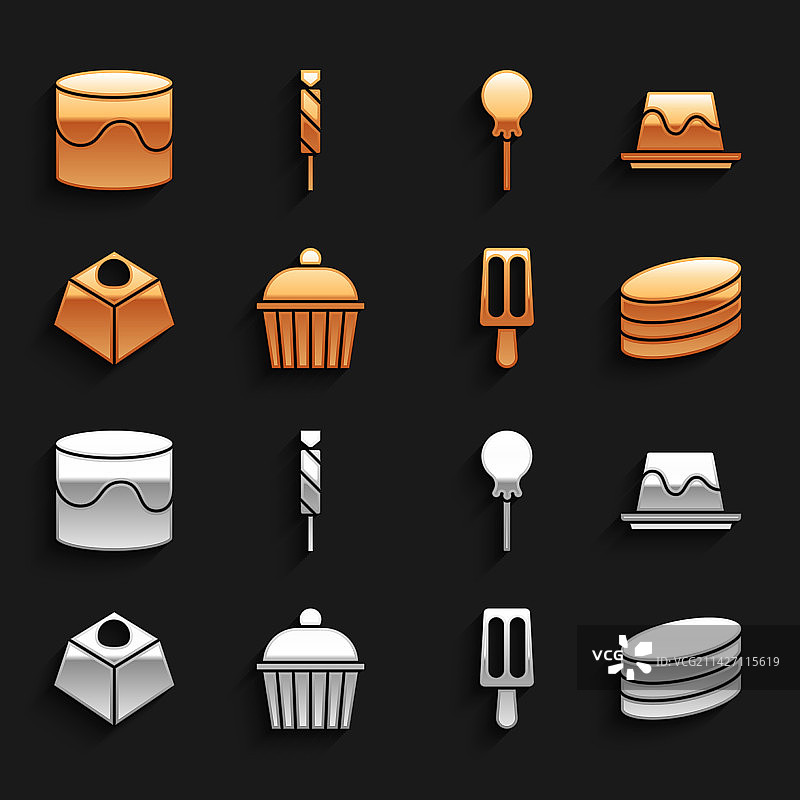 蛋糕布丁蛋奶冻巧克力蛋糕套装图片素材