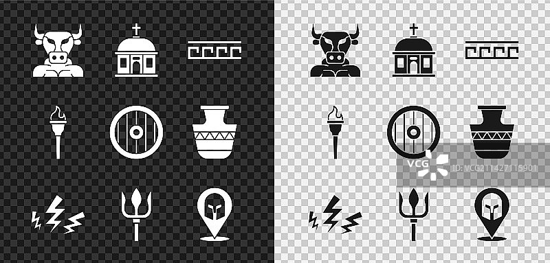 米诺陶雕像 希腊圣托里尼古建筑图片素材