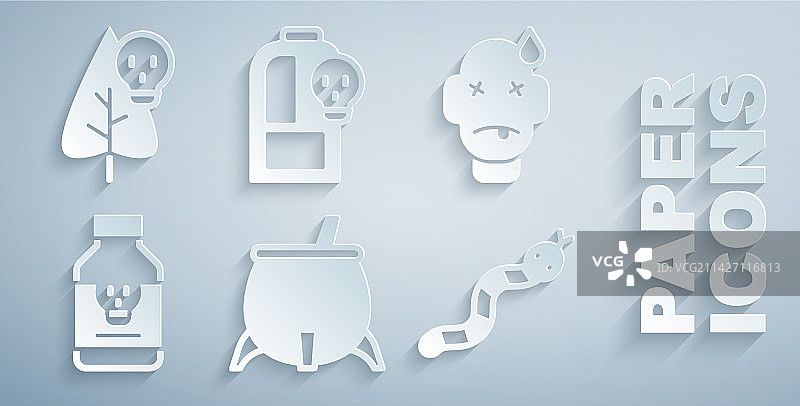 女巫大锅男人下毒药丸套装图片素材