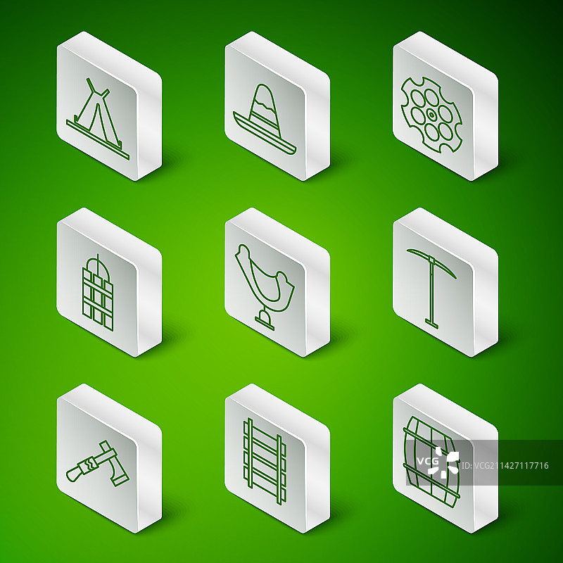 木制桶铁路轨道套装图片素材