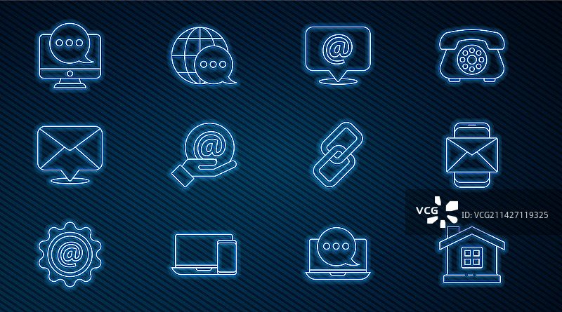 房屋手机和信封邮件图片素材