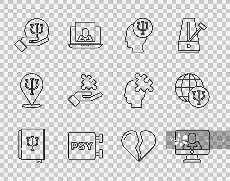 心理学书籍在线心理学家线条图片素材