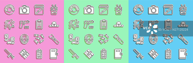 警用文件夹和手电筒图片素材