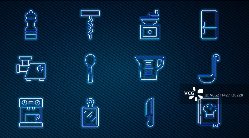 厨师、食谱、厨房勺子、咖啡手册图片素材