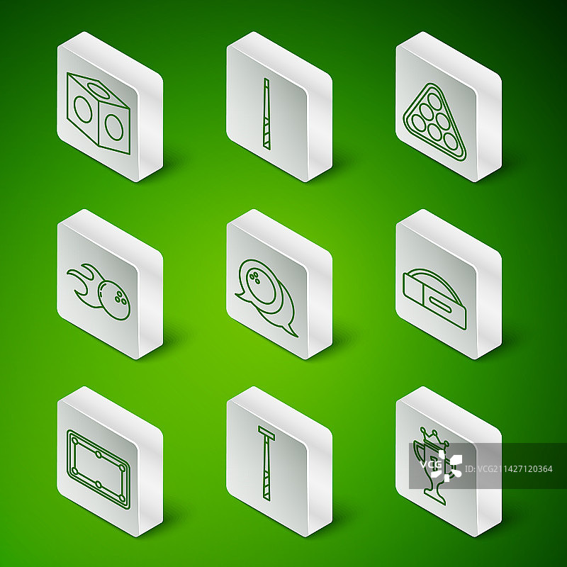 奖杯台球杆粉笔保龄球线条合集图片素材