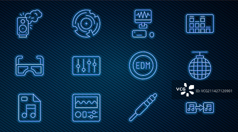 音符迪斯科球录音图片素材