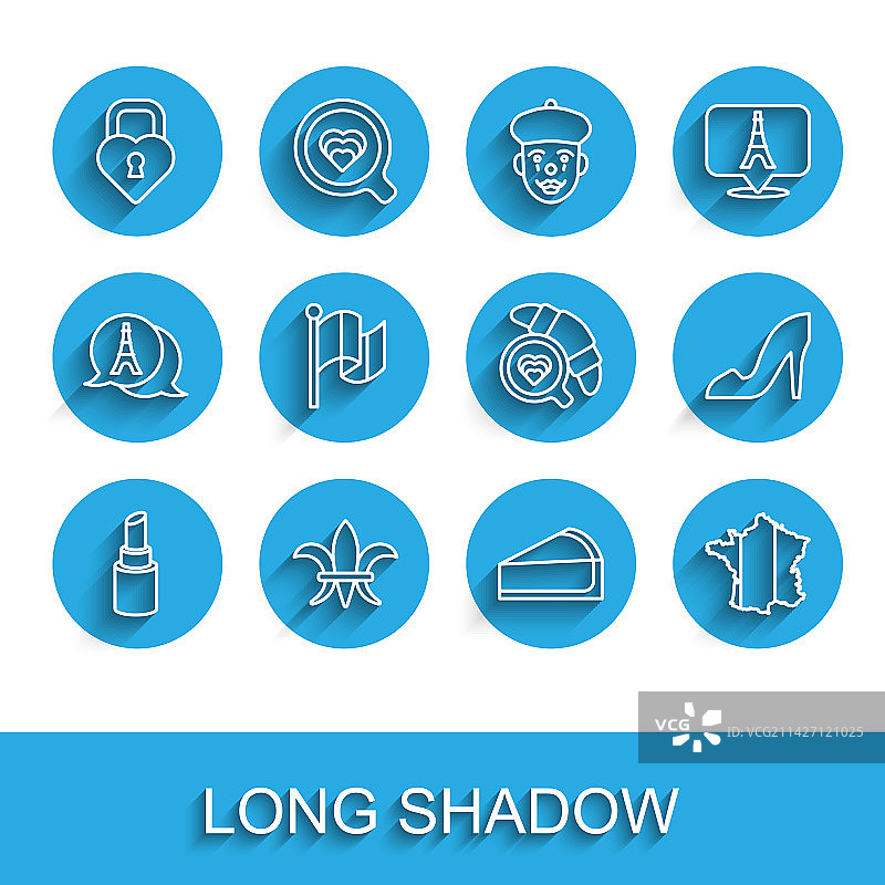 线条口红百合花城堡图片素材