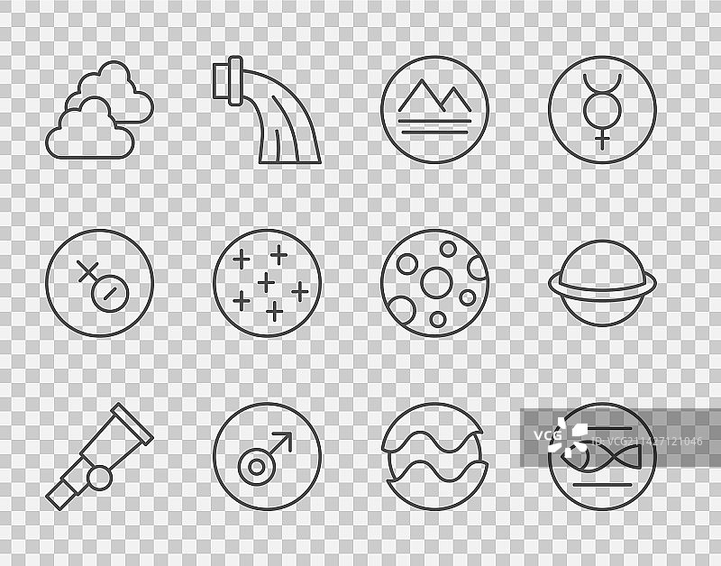 望远镜、双鱼座标志图片素材